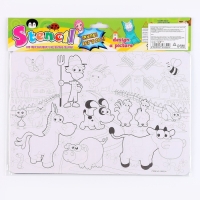 Трафарет для малышей &laquo;Весёлая ферма&raquo; с раскраской