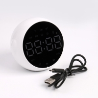Часы-будильник электронные, bluetooth 5.0, FM, TF карта, колонка, 2000 мАч, 9 x 7.5 x 8 см