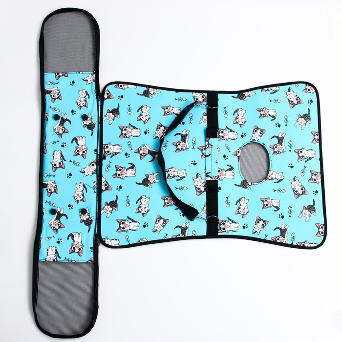 Сумка - переноска для животных Сумка - переноска для животных "Играющие котики", голубая, размер L, 53 х 21 х 29 см