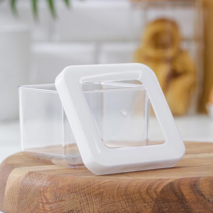 Контейнер для сыпучих продуктов &laquo;Степ&raquo;, 500 мл, 10&times;10&times;7 см, цвет белый