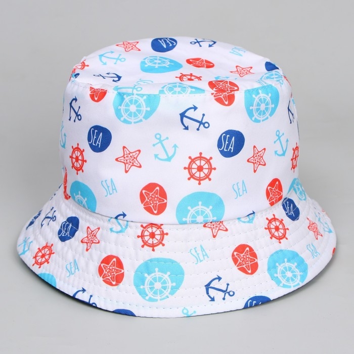 Панама детская для мальчика &laquo;Морской&raquo;, цвет белый, р-р 52-54