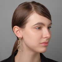 Серьги висячие &laquo;Притяжение&raquo; стиль, цвет золото, 7,6 см