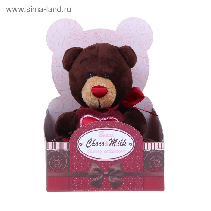 Мягкая игрушка «Медведь Choco», с сердцем, 15 см Мягкая игрушка «Медведь Choco», с сердцем, 15 см