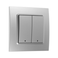 Выключатель TOT Elegant, 10 А, 2 кл., с подсветкой, скрытый, серебристый Выключатель TOT Elegant, 10 А, 2 кл., с подсветкой, скрытый, серебристый