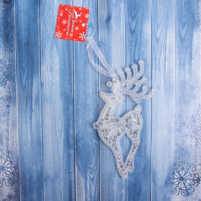 Украшение ёлочное "Воздушный олень " 17х7 см, прозрачный перелив