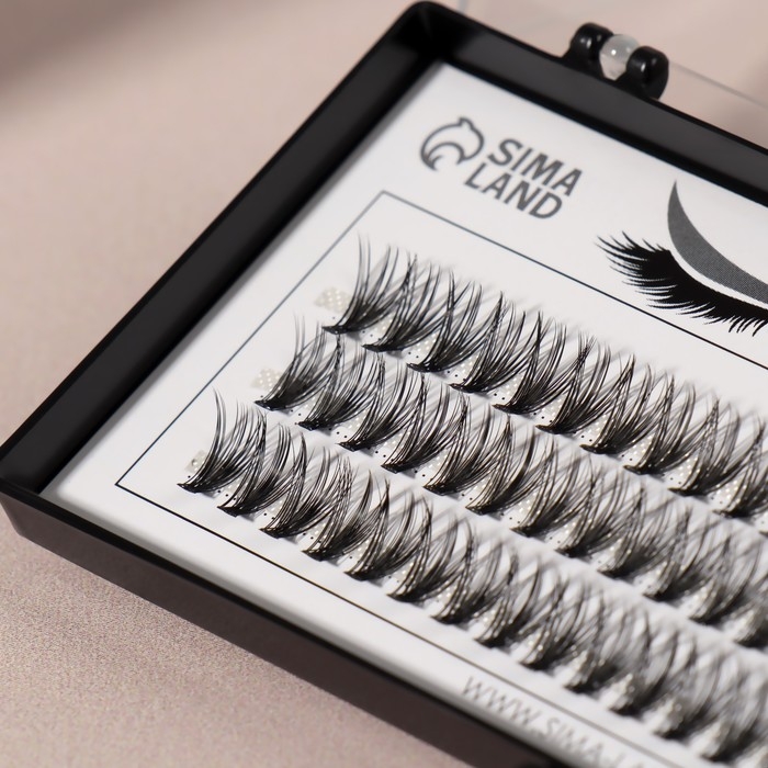 Набор накладных ресниц &laquo;Классика&raquo;, пучки, 10 мм, толщина 0,1 мм, изгиб С, 20 D