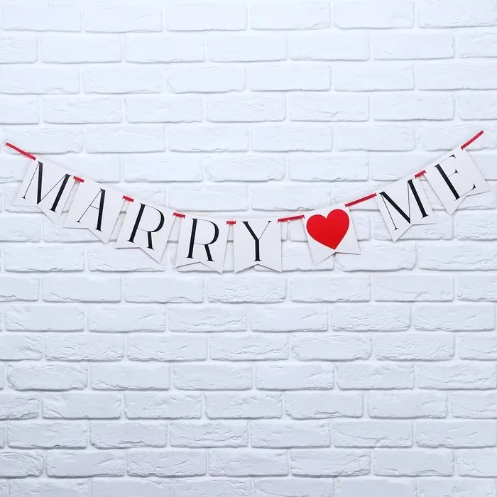 Гирлянда на ленте Marry me, свадебная, 130 см