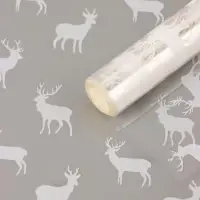 Пленка глянцевая "Северные олени", белый, 0,7 х 7,5 м, 40 мкм, 200 гр