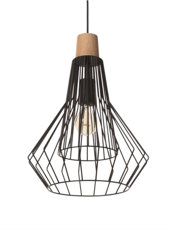 Светильник "Крит" 1х40Вт Е27 черный/коричневый 30х30х42(142)см