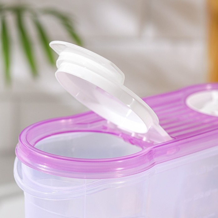 Ёмкость для сыпучих продуктов, 2,9 л, прозрачная, пластик, крышка МИКС Ёмкость для сыпучих продуктов, 2,9 л, прозрачная, пластик, крышка МИКС