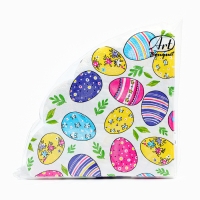 Пасхальные круглые салфетки бумажные Art Bouquet Rondo &laquo;Акварельные яйца&raquo;, 1 слой, d=32 см, 12 шт