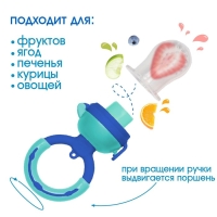 Ниблер для прикорма &laquo;Ежевика&raquo;, с силиконовой сеточкой, цвет синий