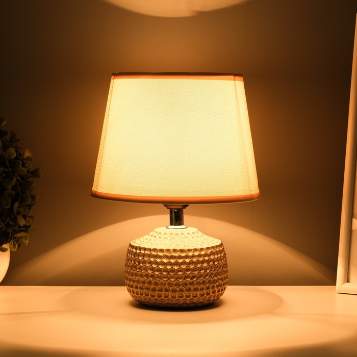 Настольная лампа с абажуром RISALUX &laquo;Капли дождя&raquo;, 1&times;40 Вт, Е27, золото, 17.5&times;17.5&times;23.5 см