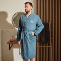 Халат махровый мужской "Самый лучший" размер 52-54, морская волна Халат махровый мужской "Самый лучший" размер 52-54, морская волна