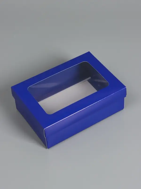 Коробка складная &laquo;Синяя&raquo;, с окном 21 х 15 х 7 см