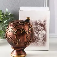 Копилка "Глобус" 17х12х11,5 см, под бронзу