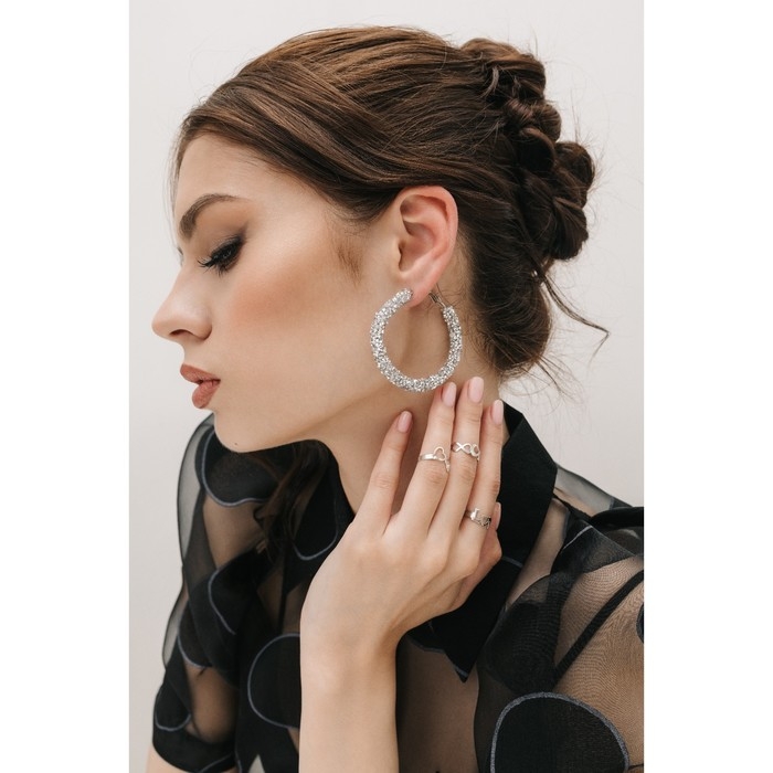 Серьги-кольца «Шанталь» d=5, цвет серебро Серьги-кольца «Шанталь» d=5, цвет серебро