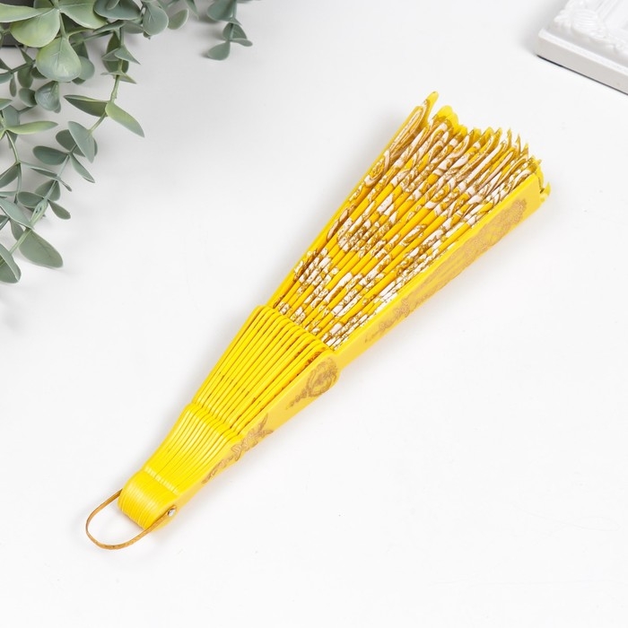 Веер пластик "Цветочная полоса" МИКС 23 см