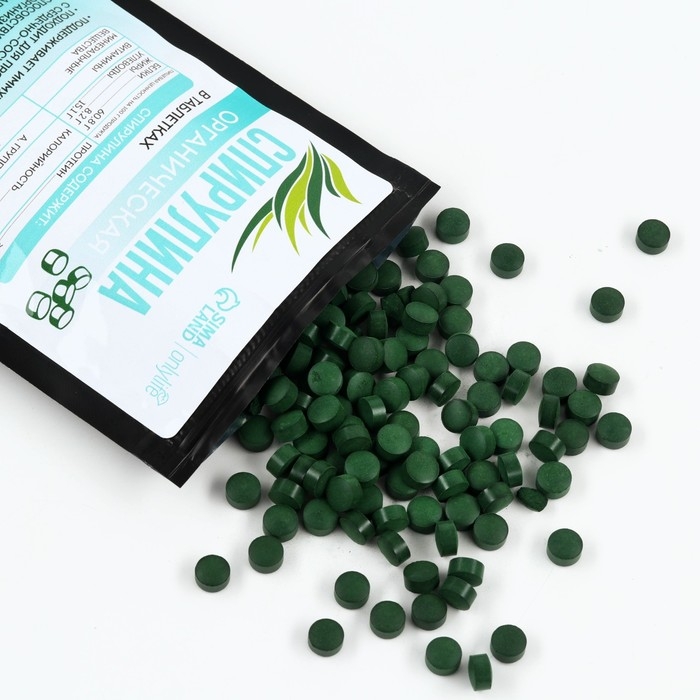 Спирулина органическая в таблетках &laquo;Доброе здоровье&raquo;, 100 шт., 50 г.