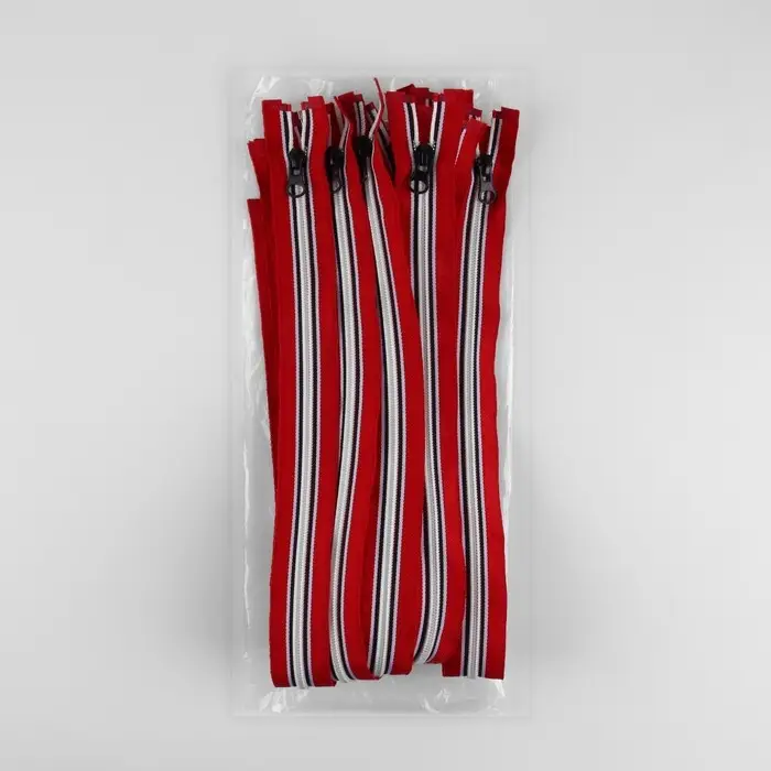 Молния &laquo;Спираль&raquo;, №5, разъёмная, замок автомат, 60 см, красная, белая, чёрная