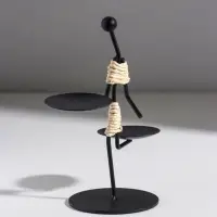 Подсвечник металл на 2 свечи "Абориген жонглёр" d=6 см 16х8х16 см