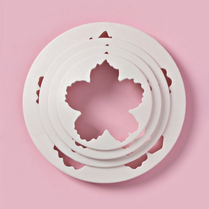 Набор выемок кондитерских для марципана и теста Доляна &laquo;Пионы&raquo;, 4 шт, d=8,5/10 /11,5/14,5 см