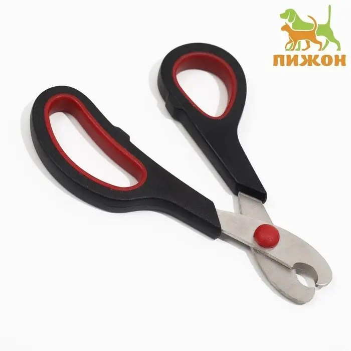 Ножницы-когтерезы средние с упором для пальца, 13.5&times;6.5&times;0.8 см, эконом, МИКС