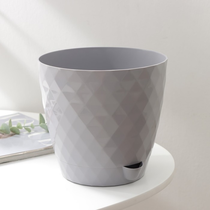 Горшок для цветов с прикорневым поливом &laquo;Румба&raquo;, 3 л, цвет серый