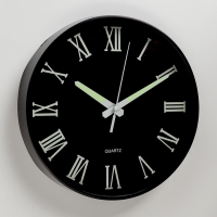 Часы настенные интерьерные &laquo;Классика&raquo;, плавный ход, светящиеся, d-25 см