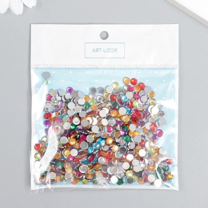 Набор декора для творчества стразы диаметр 0,5 см Набор декора для творчества стразы диаметр 0,5 см "Разноцветные" 12х12,5 см вес - 14 грамм