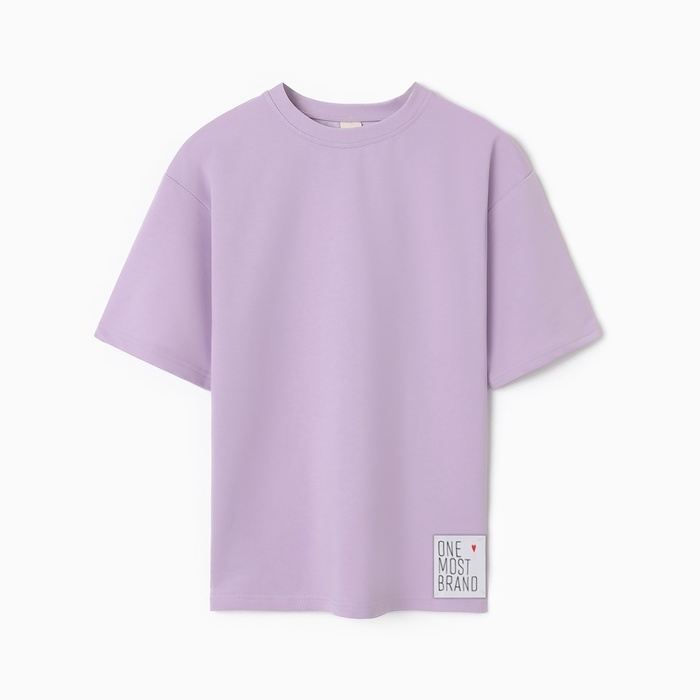 Футболка женская оверсайз MINAKU: One Most Brand цвет сиреневый, размер 50 Футболка женская оверсайз MINAKU: One Most Brand цвет сиреневый, размер 50