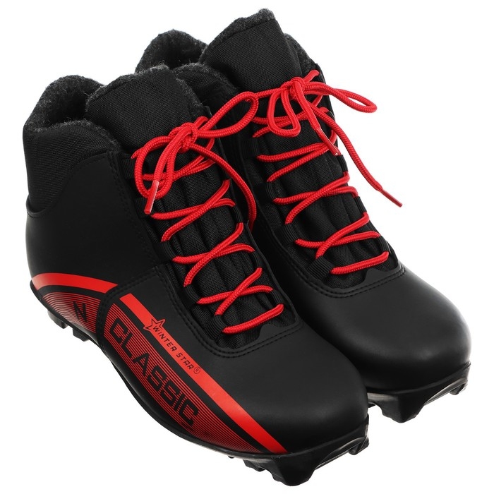Ботинки лыжные Winter Star classic, NNN, р. 42, цвет чёрный/красный