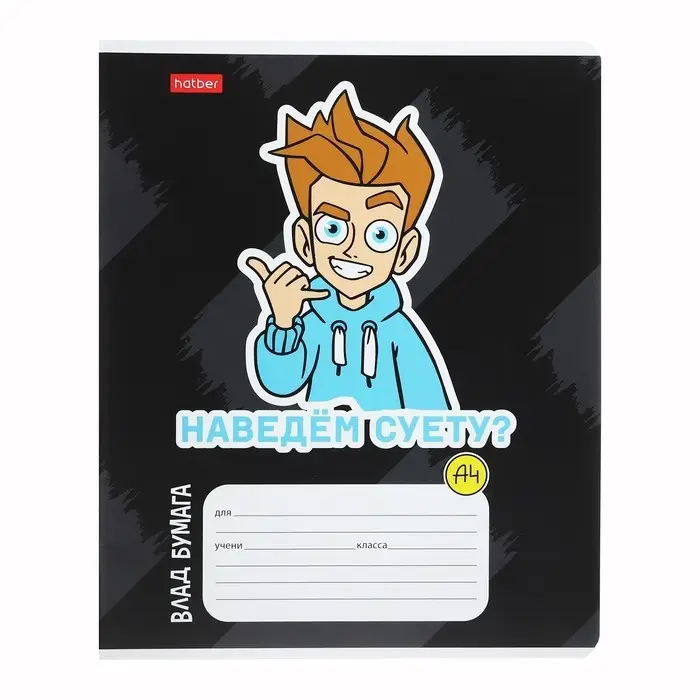 Тетрадь 12 листов в клетку Calligrata &laquo;Влад А4&raquo;, обложка мелованный картон, МИКС