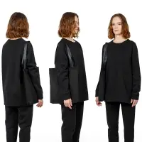 Шопер B4, черный с черными ручками