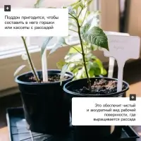 Поддон для рассады, 21&times;21&times;1.7 см, пластик, чёрный