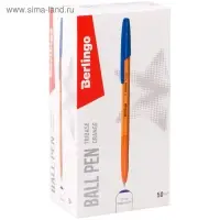 Ручка шариковая Berlingo Tribase Orange, стержень синий 0.7, корпус оранжевый