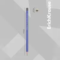 Карандаш чернографитный ErichKrause &laquo;Grafica 100&raquo;, 2B, грифель d=2.2 мм, дерево, шестигранный, в коробке, синий корпус