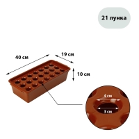 Ящик для выращивания зелёного лука, 40 &times; 19 &times; 10 см, 21 лунка, красный