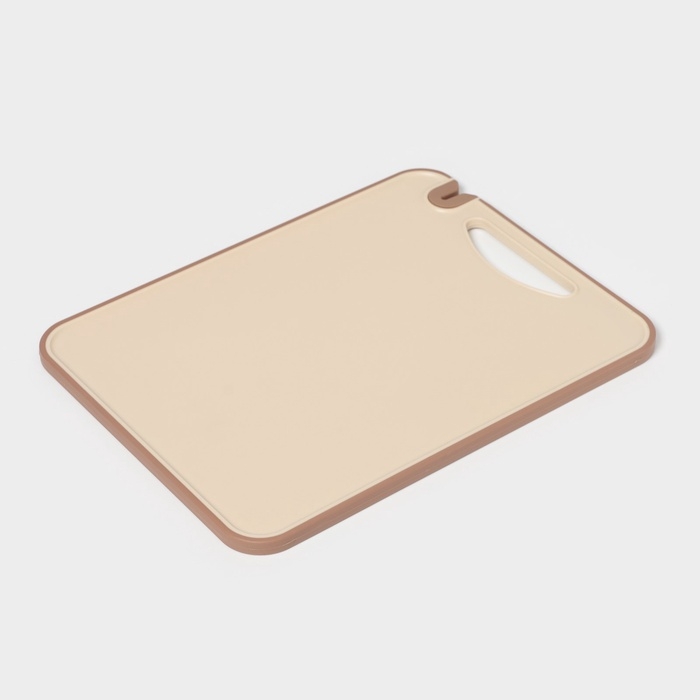 Доска разделочная с точильным камнем Доляна, 29,7&times;22,3&times;0,8 см, пластик, бежевая