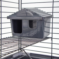 Клетка для грызунов "Пижон" складная, 38 х 27 х 27 (домик, миска, колесо) серая