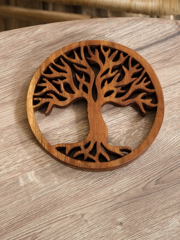 Панно "Древо жизни" дерево суар, 20х20х2 см