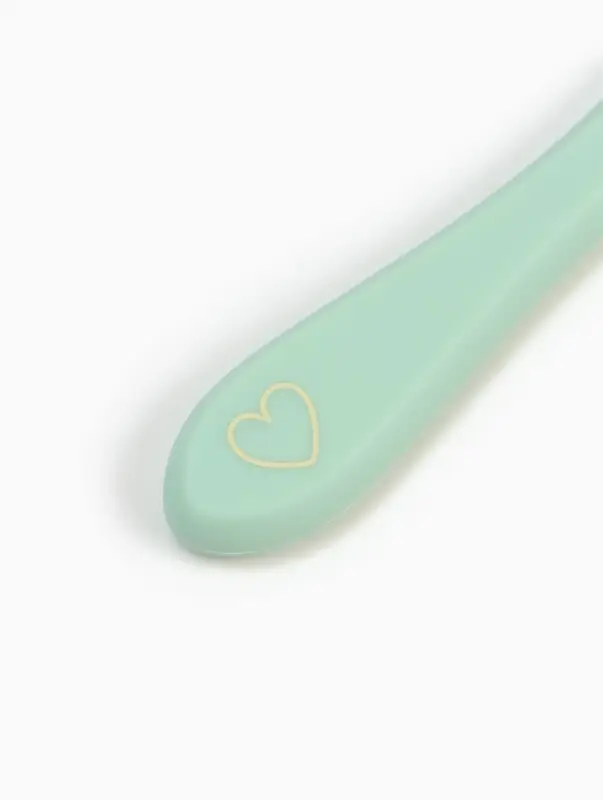 Тарелка детская на присоске и ложка, бирюзовый, Mum&Baby