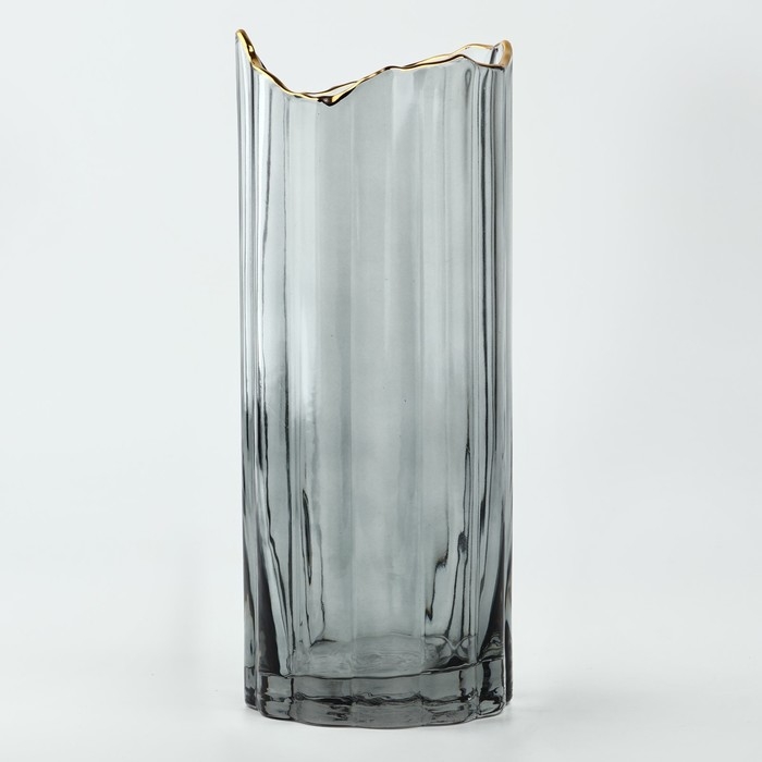 Ваза для цветов &laquo;Калипсо грей&raquo; из серого стекла 25&times;10&times;10 см