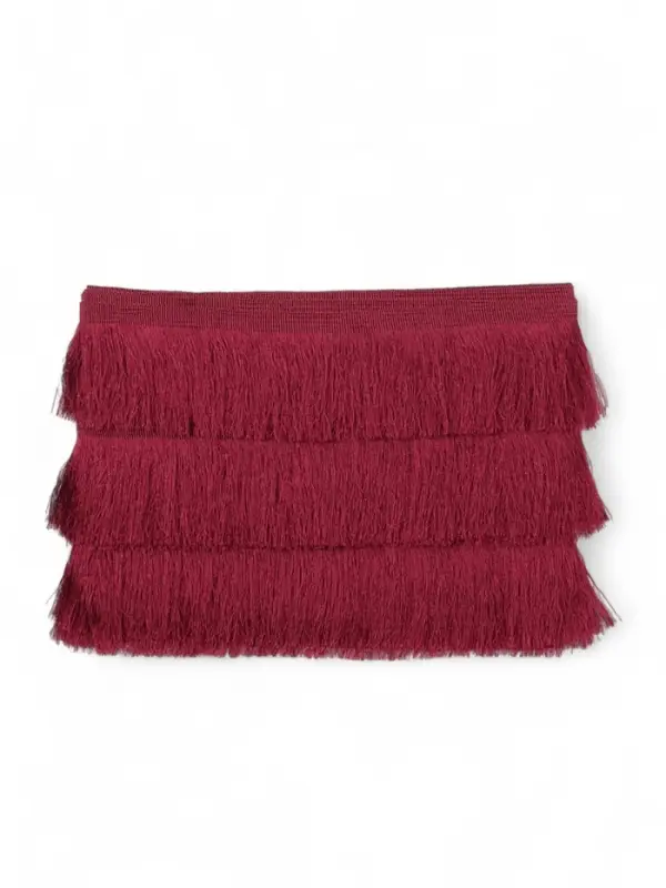 Бахрома одинарная, 6,5 см, 20 м&plusmn;0.5, цвет бордовый