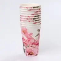 Стакан одноразовый бумажный для кофе &laquo;Пионы&raquo;, 400 мл