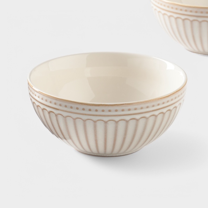 Набор салатников 2 шт Доляна "Винтаж" 15х15х6,5 см, цвет бежевый