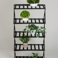 Подставка для цветов Greengo, 5 полок, 50 &times; 25 &times; 89 см, напольная, бамбук, чёрная