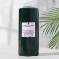 Свеча - цилиндр, 7&times;17 см, 50 ч, 515 г, т. зелёная