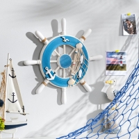 Декор интерьерный &laquo;Штурвал&raquo; на стену, бело-синий, 32 х 32 х 2 см