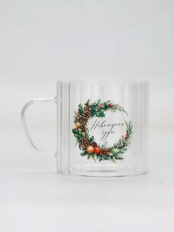 Кружка стеклянная &laquo;Новогодних чудес&raquo;, 650 мл